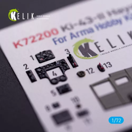 Kelik Ki-43-II Hayabusa - interior 3D decals for Arma Hobby kit - 3D belsőtér-részletező matricakészlet