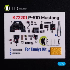   Kelik P-51D Mustang - interior 3D decals for Tamiya kit - 3D belsőtér-részletező matricakészlet