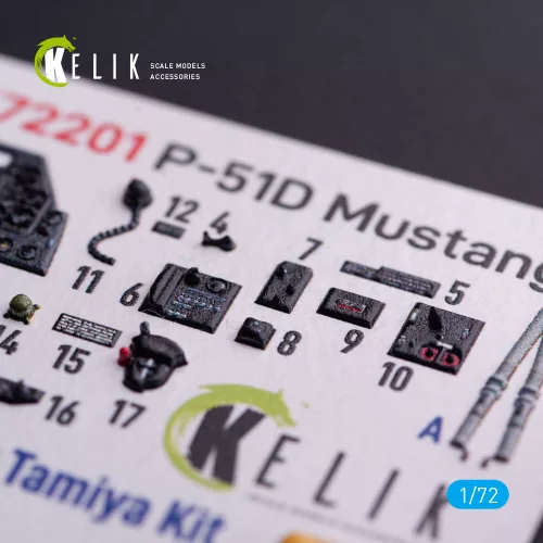 Kelik P-51D Mustang - interior 3D decals for Tamiya kit - 3D belsőtér-részletező matricakészlet