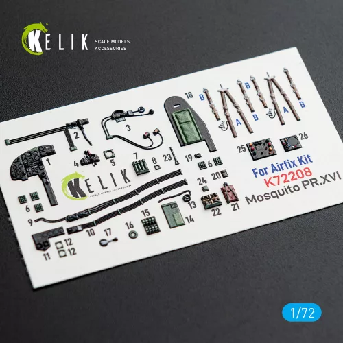 Kelik Mosquito PR.XVI - interior 3D decals for Airfix kit - 3D belsőtér-részletező matricakészlet