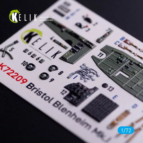 Kelik Bristol Bleninheim Mk.1 - interior 3D decals for Airfix kit - 3D belsőtér-részletező matricakészlet
