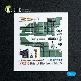   Kelik Bristol Blenheim Mk.IV - interior 3D decals for Airfix kit - 3D belsőtér-részletező matricakészlet