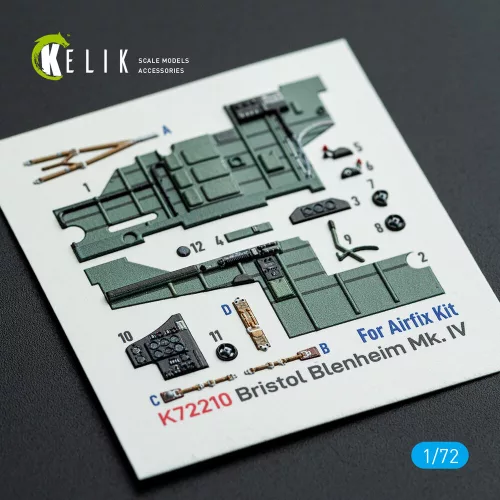 Kelik Bristol Blenheim Mk.IV - interior 3D decals for Airfix kit - 3D belsőtér-részletező matricakészlet