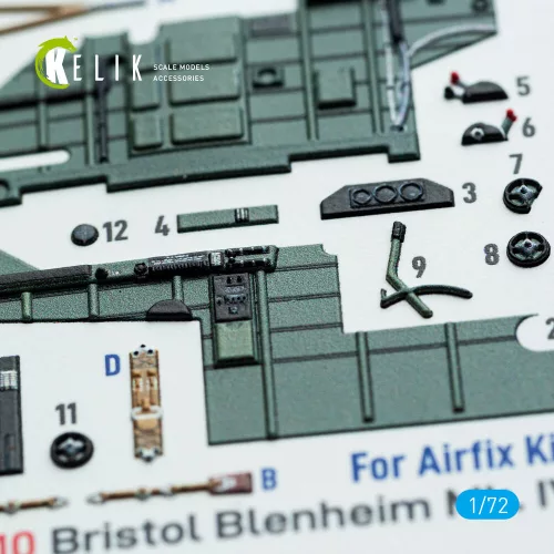 Kelik Bristol Blenheim Mk.IV - interior 3D decals for Airfix kit - 3D belsőtér-részletező matricakészlet