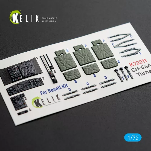 Kelik CH-54A Tarhe - interior 3D decals for Revell kit - 3D belsőtér-részletező matricakészlet