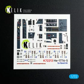   Kelik He-177A-5 - interior 3D decals for Revell kit - 3D belsőtér-részletező matricakészlet