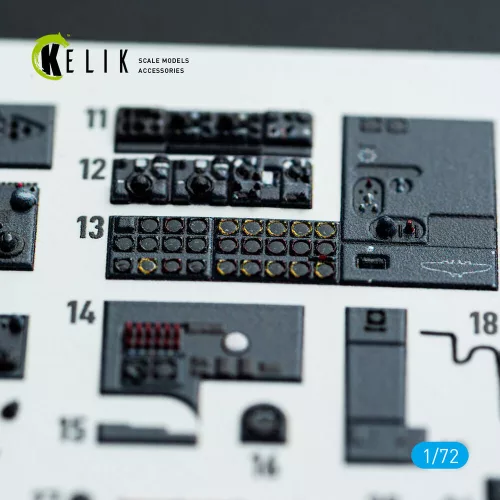 Kelik He-177A-5 - interior 3D decals for Revell kit - 3D belsőtér-részletező matricakészlet