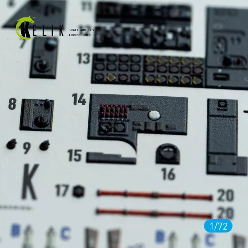 Kelik He-177A-5 - interior 3D decals for Revell kit - 3D belsőtér-részletező matricakészlet