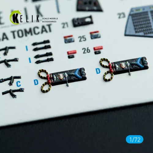 Kelik F-14A Tomcat - interior 3D decals for HobbyBoss kit - 3D belsőtér-részletező matricakészlet