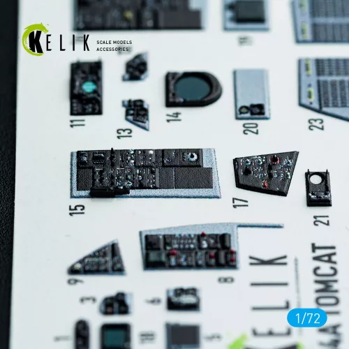 Kelik F-14A Tomcat - interior 3D decals for HobbyBoss kit - 3D belsőtér-részletező matricakészlet