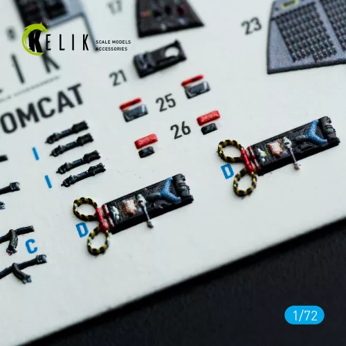Kelik F-14B Tomcat - interior 3D decals for HobbyBoss kit - 3D belsőtér-részletező matricakészlet