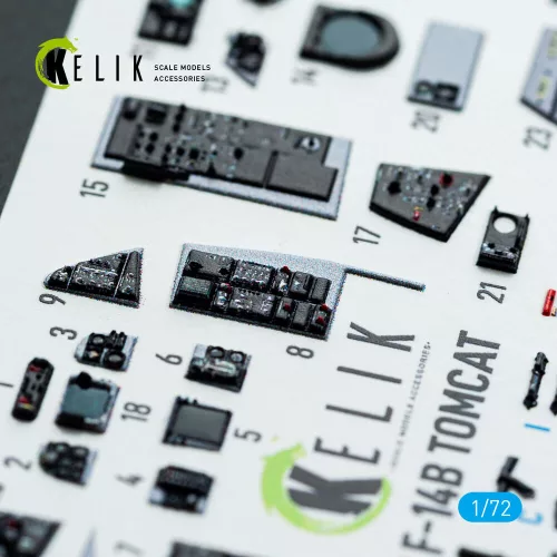 Kelik F-14B Tomcat - interior 3D decals for HobbyBoss kit - 3D belsőtér-részletező matricakészlet