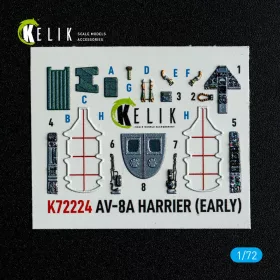   Kelik AV-8A Harrier (early) - interior 3D decals for Italeri kit - 3D belsőtér-részletező matricakészlet
