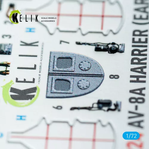 Kelik AV-8A Harrier (early) - interior 3D decals for Italeri kit - 3D belsőtér-részletező matricakészlet