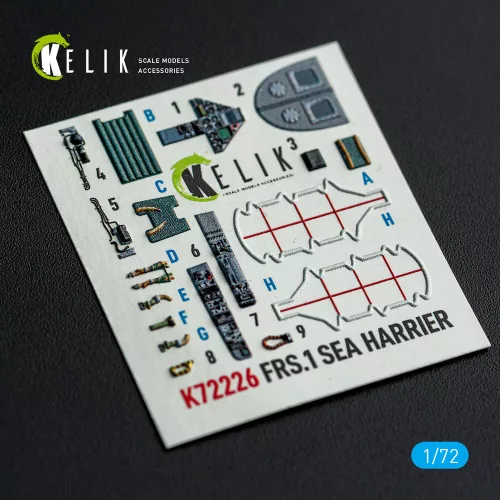 Kelik FRS.1 SEA Harrier - interior 3D decals for Italeri kit - 3D belsőtér-részletező matricakészlet