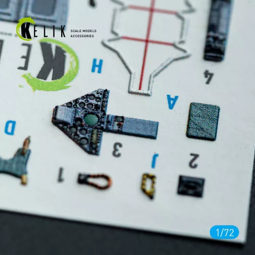 Kelik Harrier Gr3 (Late)- interior 3D decals for Italeri kit - 3D belsőtér-részletező matricakészlet