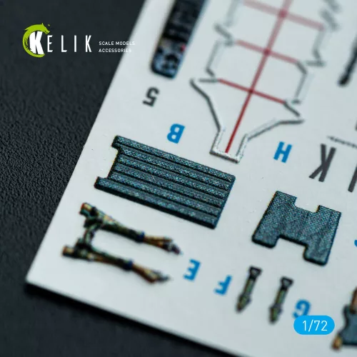 Kelik Harrier Gr3 (Late)- interior 3D decals for Italeri kit - 3D belsőtér-részletező matricakészlet