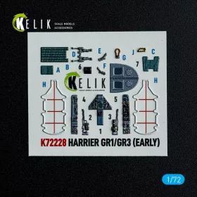   Kelik Harrier Gr1/Gr3 (Early) - interior 3D decals for Italeri kit - 3D belsőtér-részletező matricakészlet