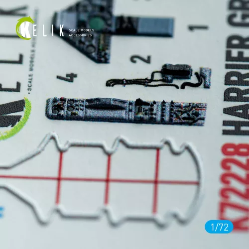 Kelik Harrier Gr1/Gr3 (Early) - interior 3D decals for Italeri kit - 3D belsőtér-részletező matricakészlet