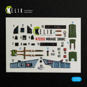   Kelik Mirage-2000C - interior 3D decals for DreamModel kit - 3D belsőtér-részletező matricakészlet