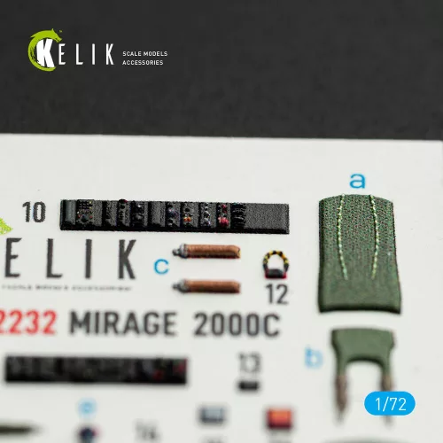 Kelik Mirage-2000C - interior 3D decals for DreamModel kit - 3D belsőtér-részletező matricakészlet