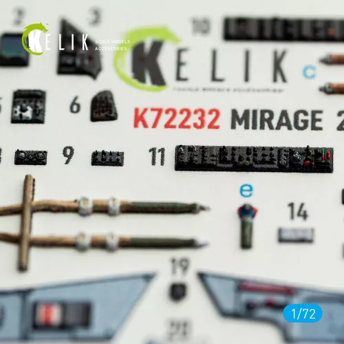 Kelik Mirage-2000C - interior 3D decals for DreamModel kit - 3D belsőtér-részletező matricakészlet