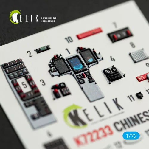 Kelik Chinese J-10B - interior 3D decals for Trumpeter kit - 3D belsőtér-részletező matricakészlet