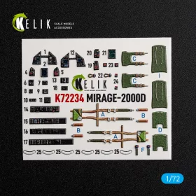   Kelik Mirage-2000D - interior 3D decals for Dream Model - 3D belsőtér-részletező matricakészlet