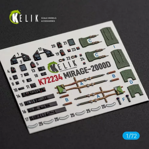 Kelik Mirage-2000D - interior 3D decals for Dream Model - 3D belsőtér-részletező matricakészlet