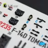 Kelik F-14D Tomcat - interior 3D decals for Tamiya - 3D belsőtér-részletező matricakészlet