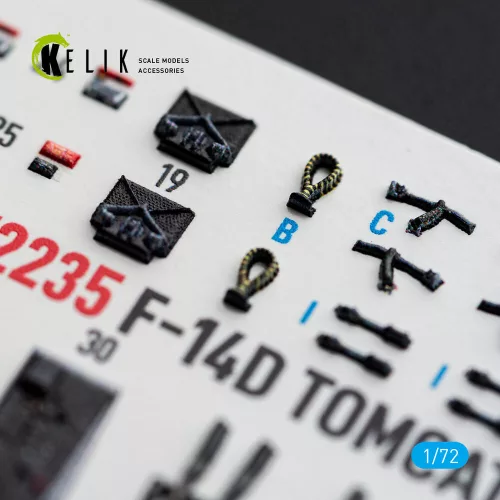 Kelik F-14D Tomcat - interior 3D decals for Tamiya - 3D belsőtér-részletező matricakészlet