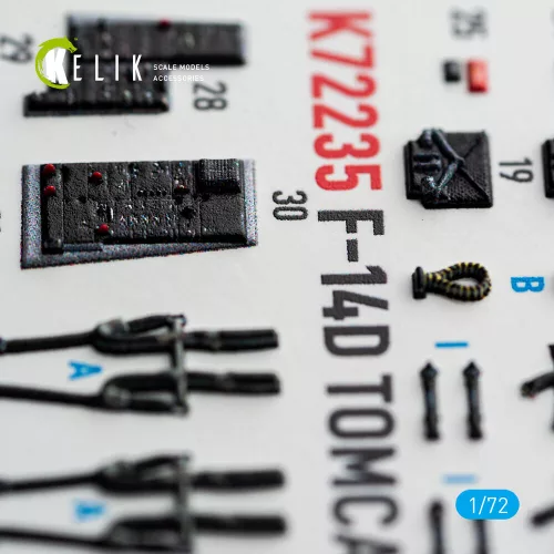 Kelik F-14D Tomcat - interior 3D decals for Tamiya - 3D belsőtér-részletező matricakészlet