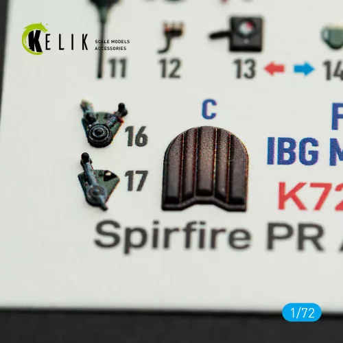 Kelik Spitfire PR A/B/E Types - interior 3D decals for IBG Models kit - 3D belsőtér-részletező matricakészlet