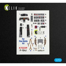   Kelik F-104J - interior 3D decals for Fine Molds kit - 3D belsőtér-részletező matricakészlet