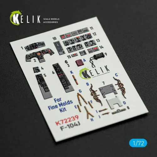 Kelik F-104J - interior 3D decals for Fine Molds kit - 3D belsőtér-részletező matricakészlet