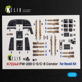   Kelik FW-200 C-5/C-8 - interior 3D decals for Revell - 3D belsőtér-részletező matricakészlet