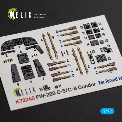 Kelik FW-200 C-5/C-8 - interior 3D decals for Revell - 3D belsőtér-részletező matricakészlet