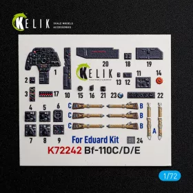   Kelik Bf-110C/D/E- interior 3D decals for Eduard - 3D belsőtér-részletező matricakészlet