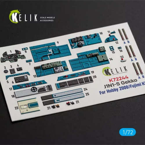 Kelik J1N1-S Gekko - interior 3D decals for Fujimi / Hobby 2000 - 3D belsőtér-részletező matricakészlet, Fujimi/Hobby 2000 makettekhez