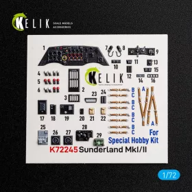   Kelik Sunderlend MkI/II - interior 3D decals for Special Hobby - 3D belsőtér-részletező matricakészlet