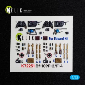  Kelik Bf-109 F-2/F-4 - interior 3D decals for Eduard - 3D belsőtér-részletező matricakészlet