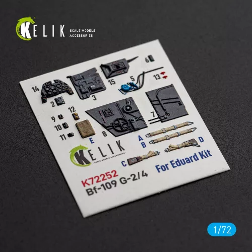 Kelik Bf-109 G-2/4 - interior 3D decals for Eduard - 3D belsőtér-részletező matricakészlet