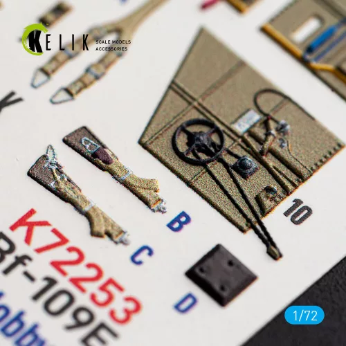 Kelik Bf-109 E - interior 3D decals for Special Hobby / Eduard - 3D belsőtér-részletező matricakészlet, Special Hobby/Eduard makettekhez