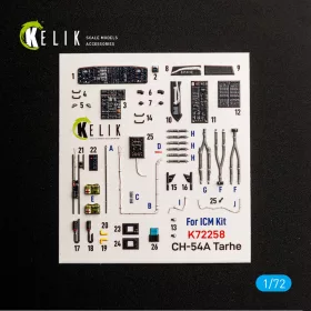   Kelik CH-54A Tarhe - interior 3D decals for ICM - 3D belsőtér-részletező matricakészlet