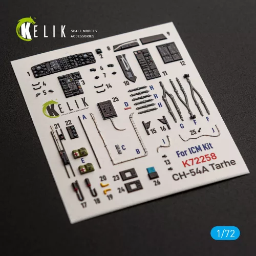 Kelik CH-54A Tarhe - interior 3D decals for ICM - 3D belsőtér-részletező matricakészlet