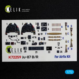   Kelik Ju-87 B/R - interior 3D decals for Airfix - 3D belsőtér-részletező matricakészlet
