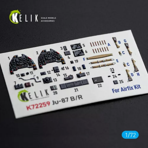 Kelik Ju-87 B/R - interior 3D decals for Airfix - 3D belsőtér-részletező matricakészlet