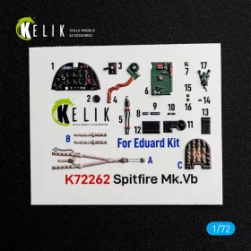   Kelik Spitfire Mk.Vb - interior 3D decals for Eduard - 3D belsőtér-részletező matricakészlet