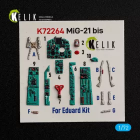   Kelik MiG-21 bis -  interior 3D decals for Eduard - 3D belsőtér-részletező matricakészlet
