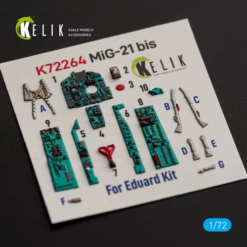 Kelik MiG-21 bis -  interior 3D decals for Eduard - 3D belsőtér-részletező matricakészlet